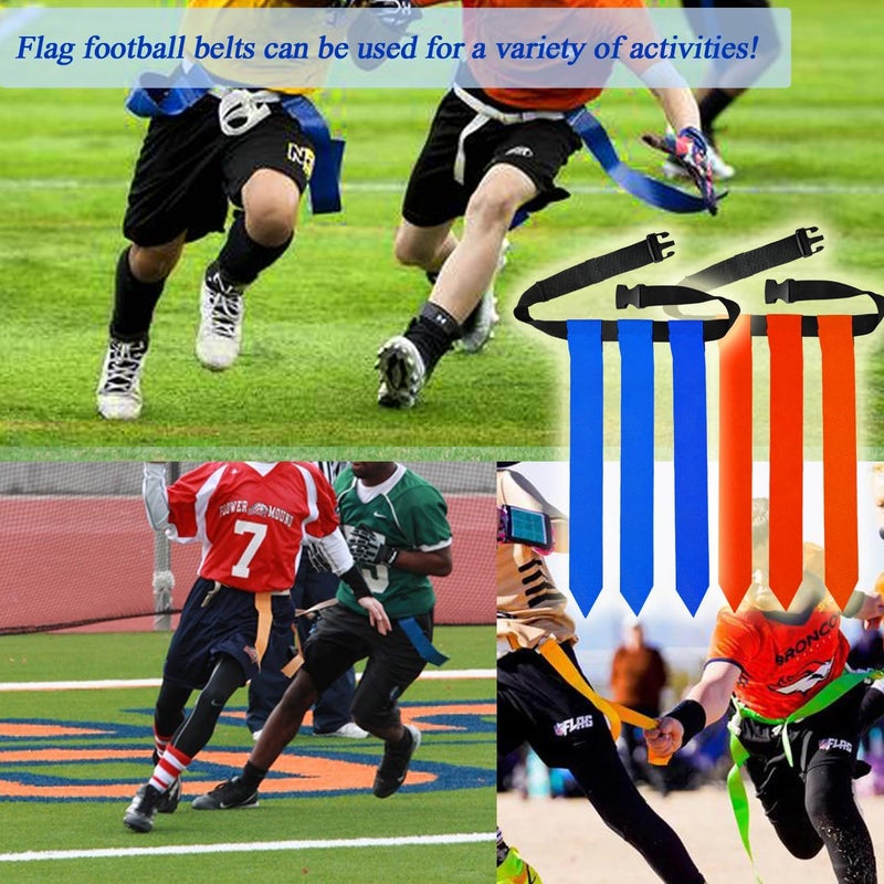 Unixing 16 Sets Flag Football Belts, Adjustable Flag Football Set, Flag Football Flags Training Set Include Cones, Storage Bag, 16 Sets Flag Football Belts with Cones - Image 5